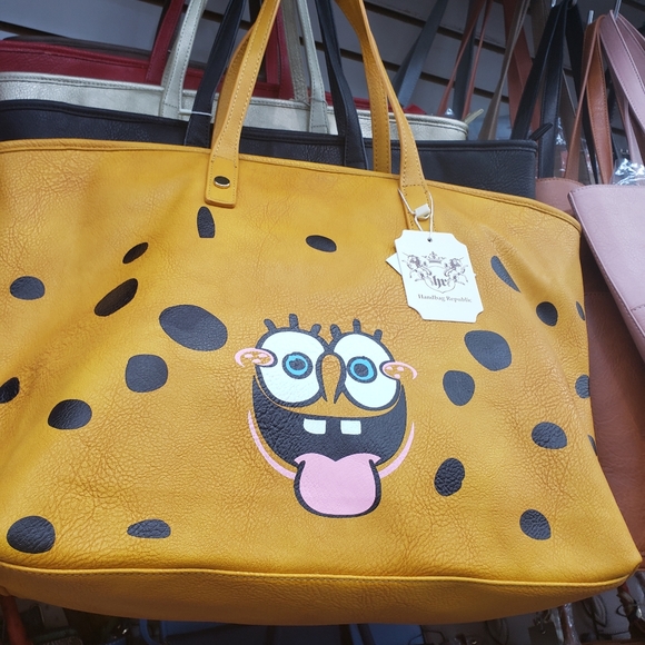 SpongeBob Squarepants Bags Black Spongebob Leather Bag Shoulder Bag